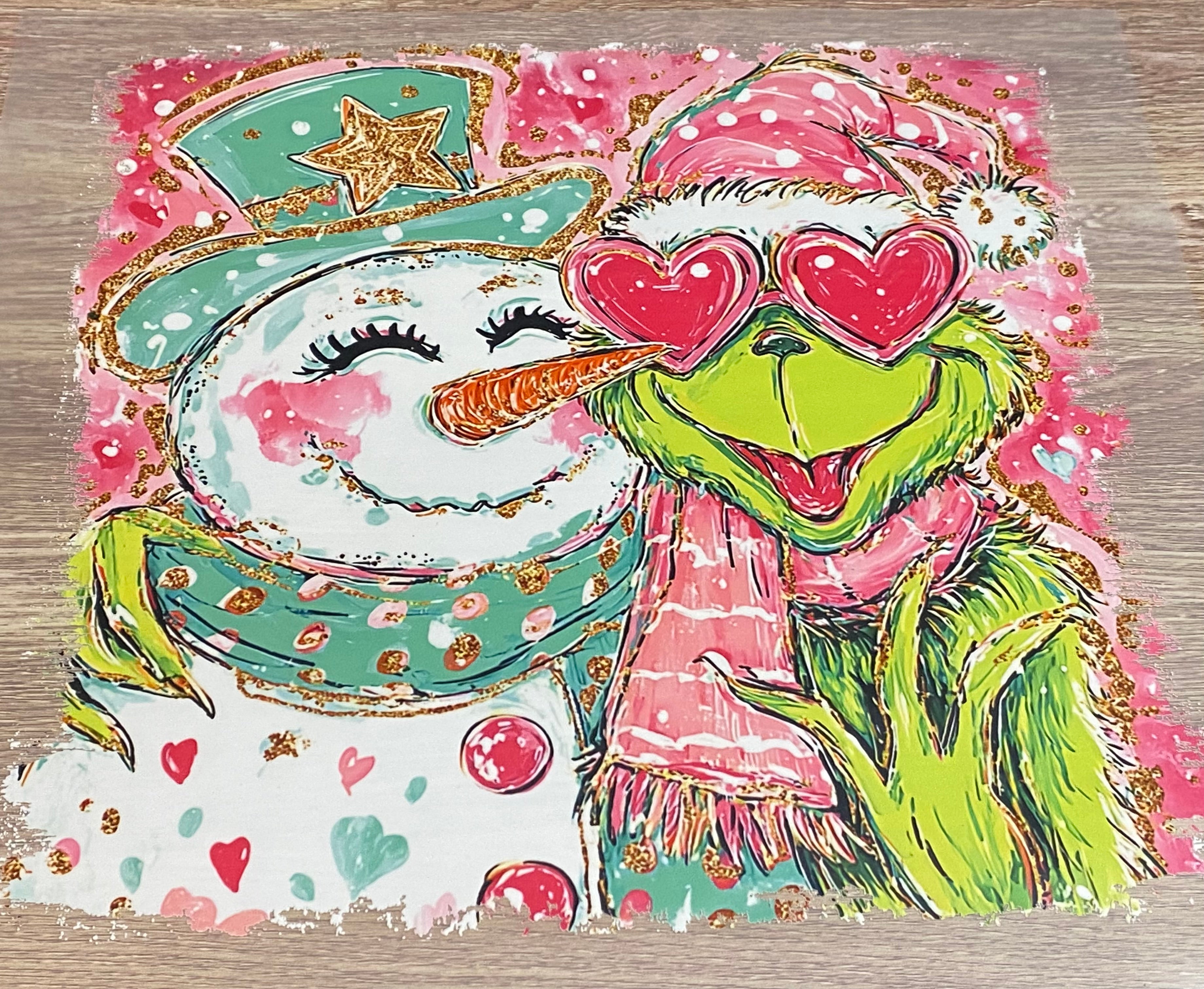 The Mean One and Snowman DTF Transfer