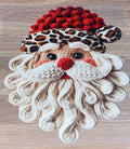Crochet Yarn Leopard Santa DTF Transfer