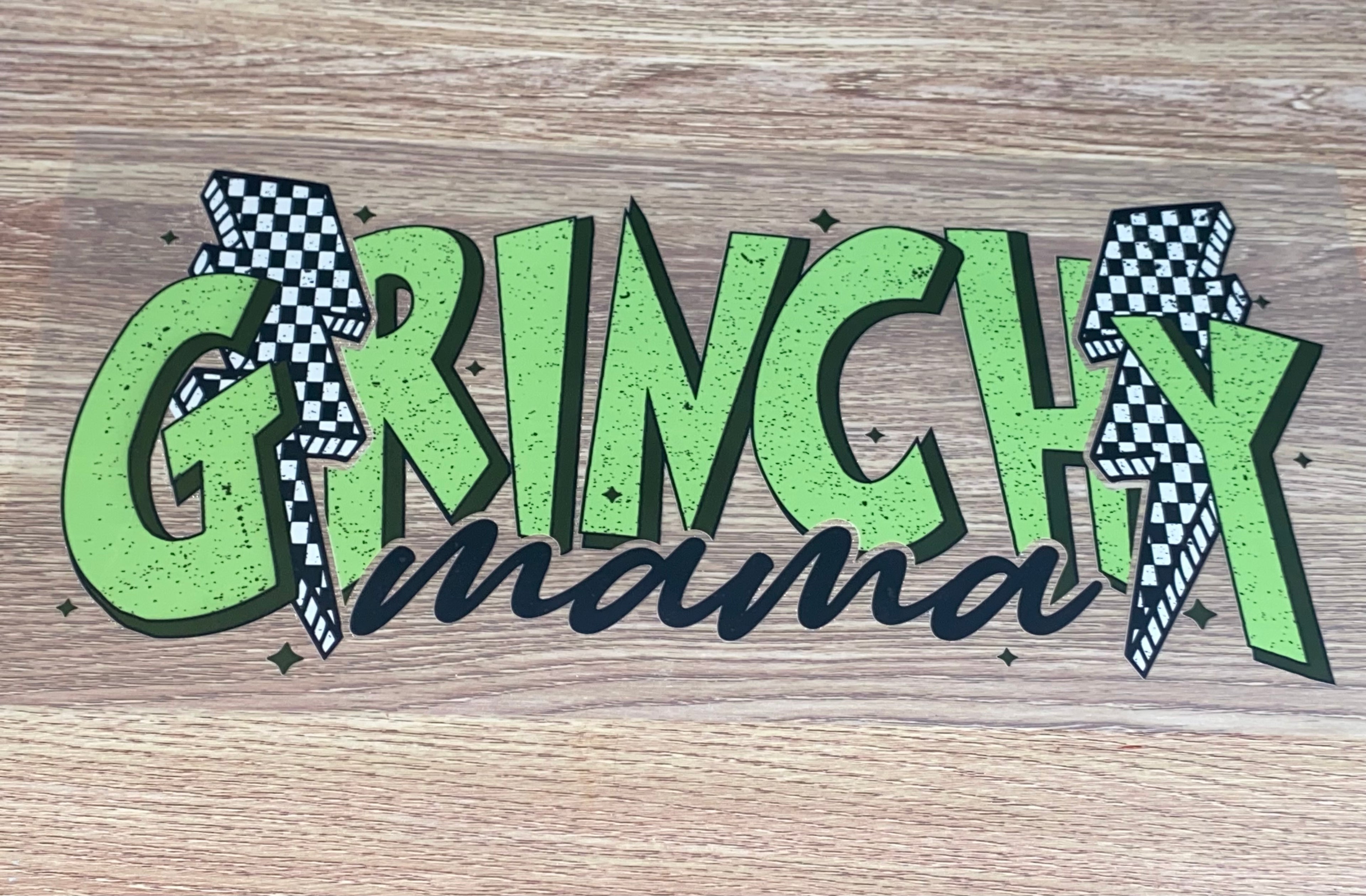 Grinchy Mama Checkered DTF Transfer