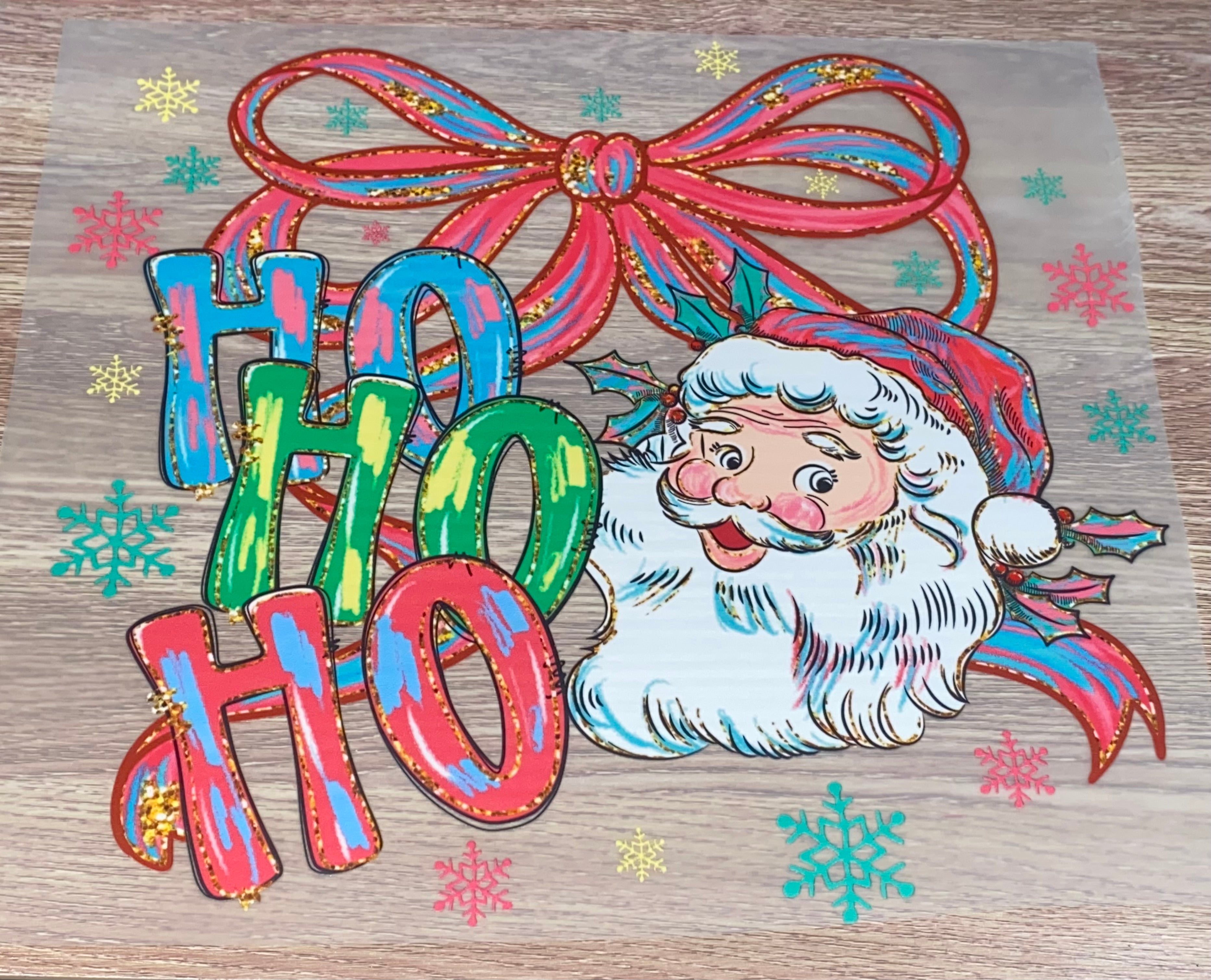 Santa Pink Ho Ho Ho Coquette DTF Transfer