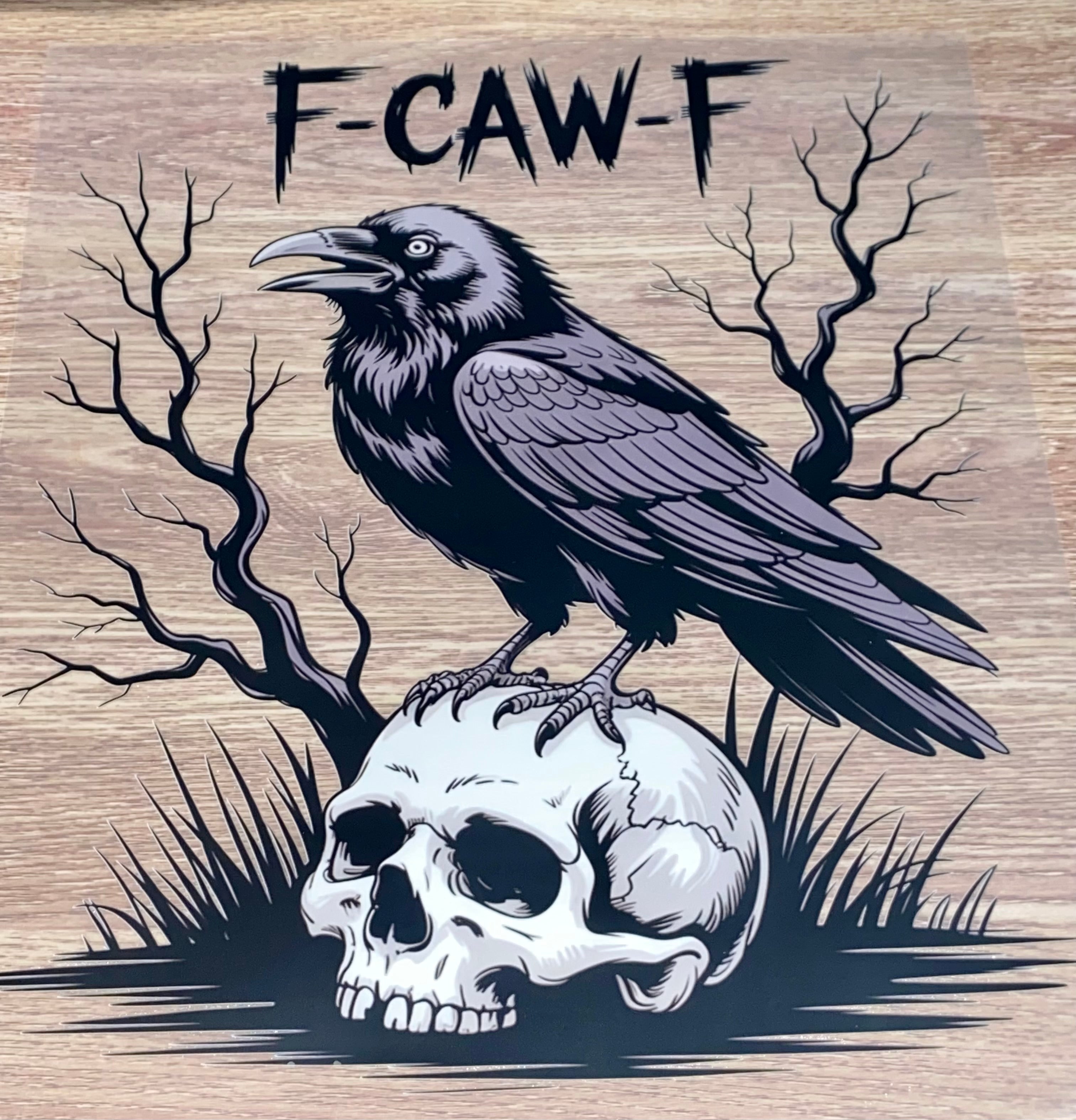 F CAW F Skull DTF Transfer