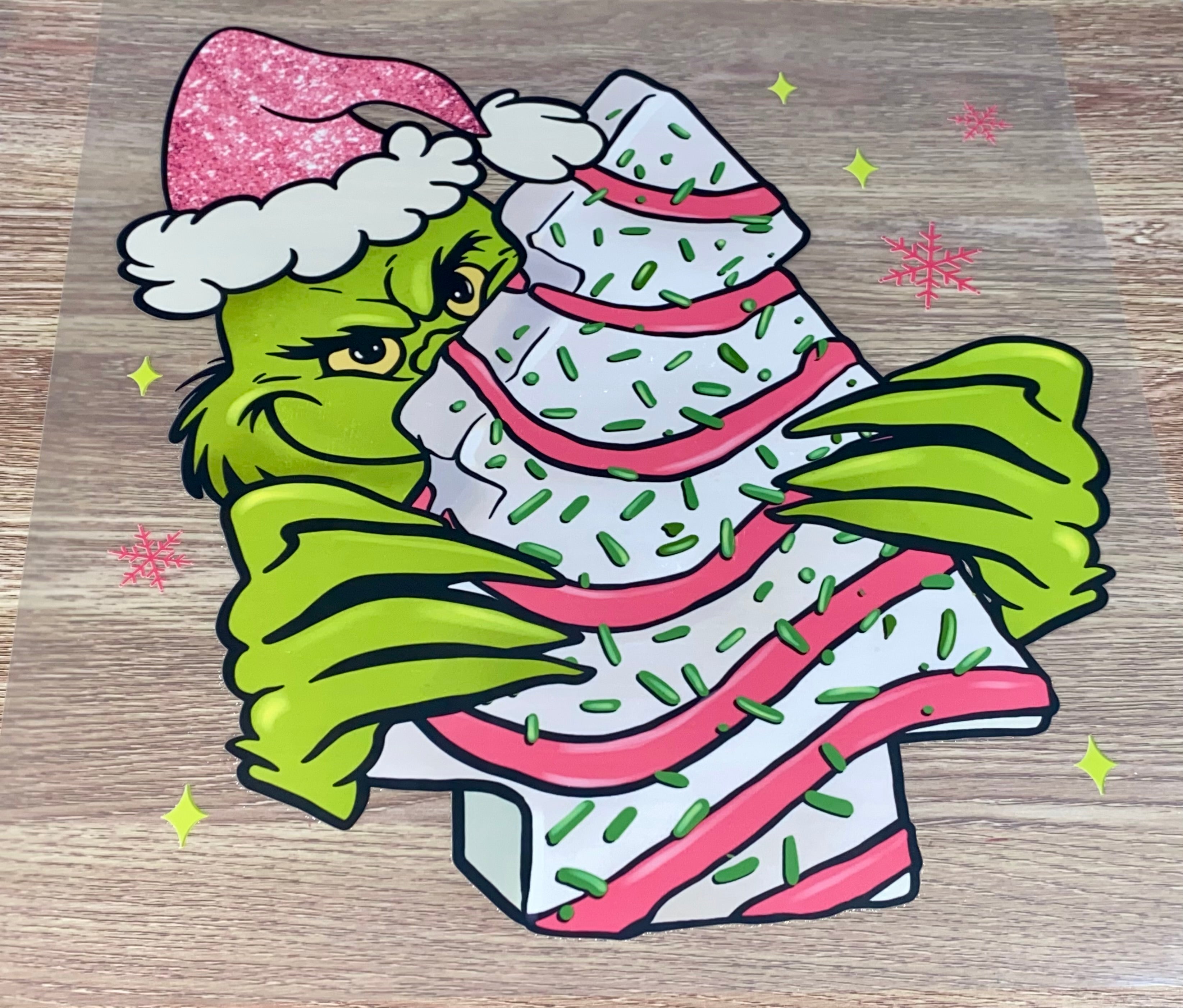 The Mean One Christmas Tree Cake DTF Transfer